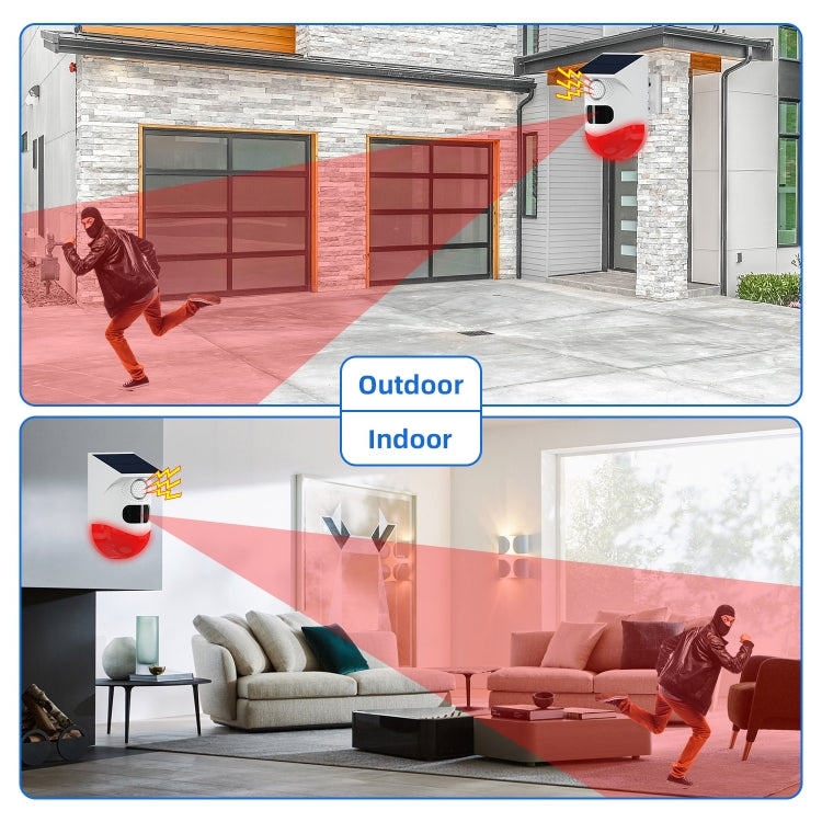 Infrared Motion Detector Solar Outdoor PIR Wireless Strobe Siren Detector Sound Alarm, CT80R USB Upgrade Model Infrared Motion Detector Solar Outdoor PIR Wireless Strobe Siren Detector Sound Alarm, CT80R USB Upgrade Model